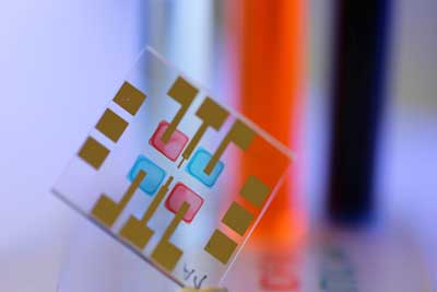 Color-selective organic light sensors produced by inkjet printing with semiconducting inks
