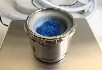 Silver Pot Containing Cerulean Blue Powder