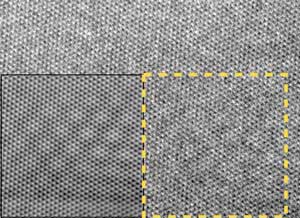 Electron microscopy image showing a skyrmion lattice in a crystal with an inversion center