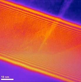 An electron hologram of a grain boundary in a lightly doped solid electrolyte sample