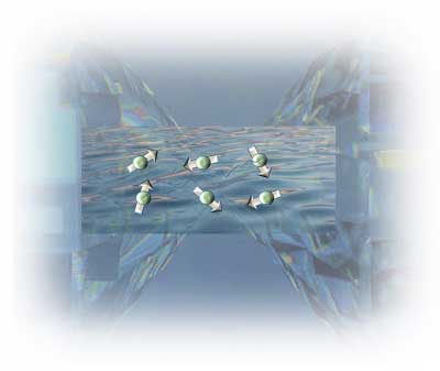Artist’s rendering of electron spins frustrated as the sample of magnetic material is pressurized into a spin liquid state