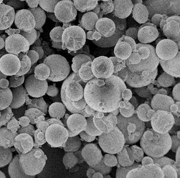 Scanning Electron Microscopy (SEM) Image of G-balls under high magnification