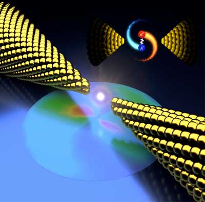 plasmonic metals can be prompted to produce 'hot carriers' that in turn emit unexpectedly bright light in nanoscale gaps between electrodes