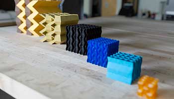 Several metamaterial prototypes at different scales
