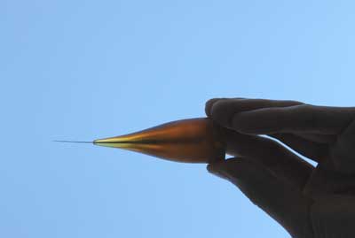 a micro-structured fibers with a viscous metal inside