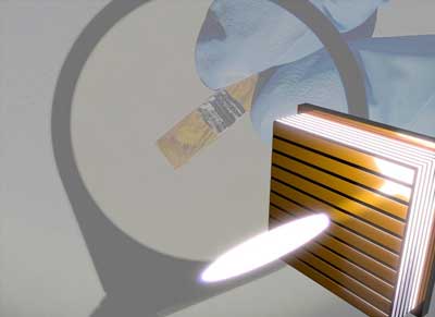 A strong light pulse (white) can turn the saturable absorber (gold grating) into a nearly perfect mirror