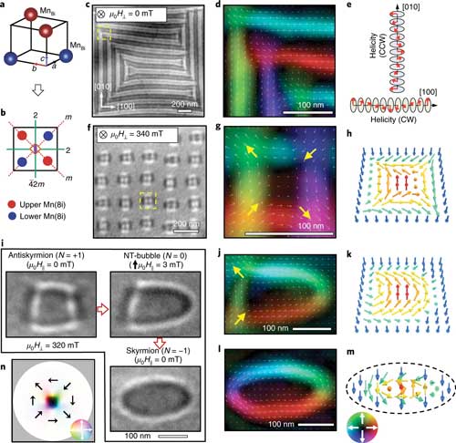 Electron microscope images of skyrmions