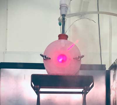Photoelectrochemical cell under rays of simulated sun