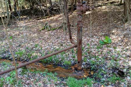 natural gas well in a forest