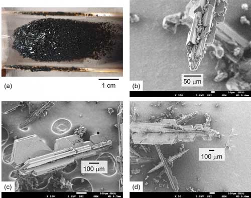 fullerene finned-micropillar crystals