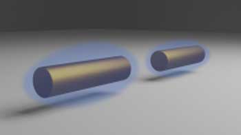 A pair of cylindrical gold nanoparticles