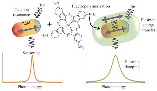 gold nanoparticles coupled with soft polymers pull energy from the gold’s plasmonic response to light