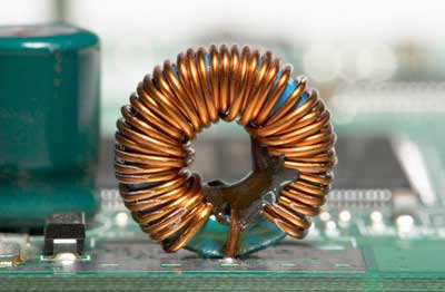 inductor mounted on a printed circuit board