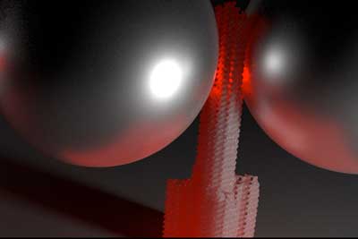 silver particles are attached to the DNA origami nanoantenna