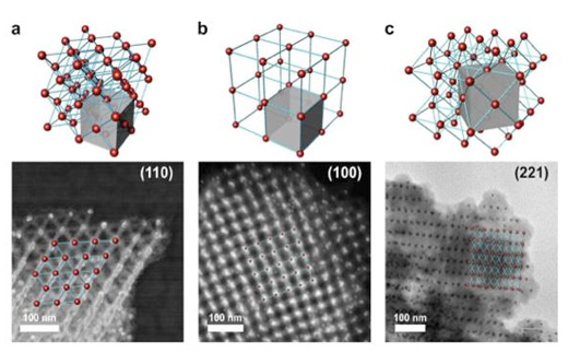 Different types of nanoscale lattices formed with polyhedra DNA nano-frames (tetrahedra, cubes, and octahedra)