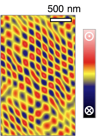 The measured domain pattern of the incommensurate spin crystal phase