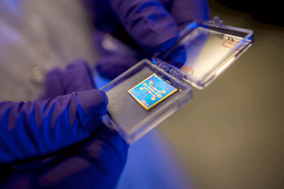 Closeup of an electronic chip