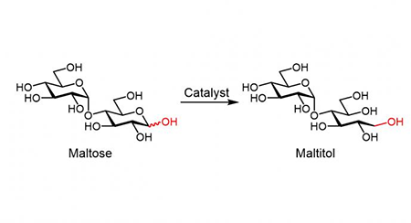 Catalytic hydrogenation of maltose to maltitol