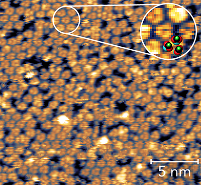 formic acid molecules form groups of three as revealed by a scanning tunneling microscope