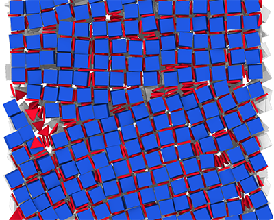 Computer simulations identified the conditions under which nanoscale cubes would self-assemble into a grid