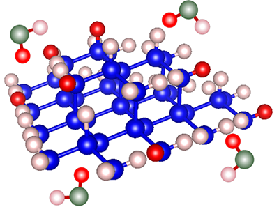 Schematic illustration of the hydrogen-to-deuterium exchange reactions at a hydrogen-terminated n-Si surface in the presence of HDO molecules