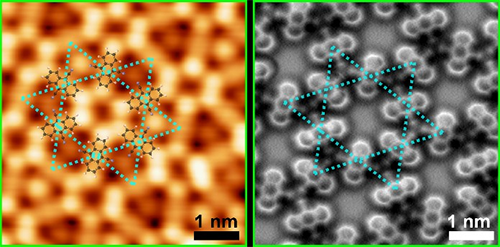 star-like kagome molecular structure of a 2D metal-organic material