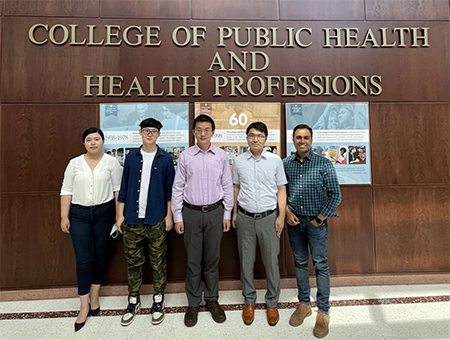 From left, Dr. Qiran Chen, Dr. Long Yuan, Dr. Zhoumeng Lin, Dr. Wei-Chun Chou and Dr. Md Mahbubul Huq Riad