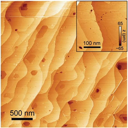 STM topography of a monolayer CrCl3 grown on Graphene/6H-SiC(0001)