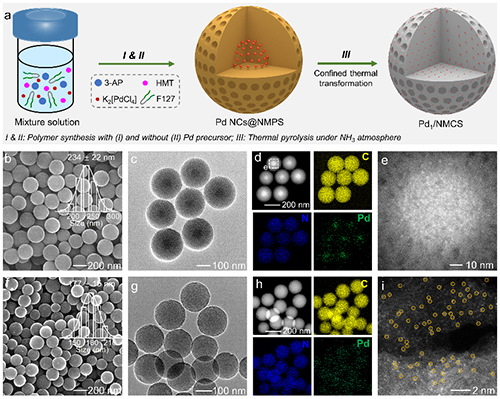 Synthesis and characterization of Pd1/NMCS using thermal transformation strategy