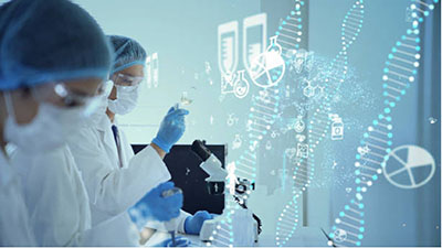 scientists working with DNA