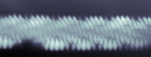 Scanning tunneling microscopy image of a zigzag graphene nanoribbon