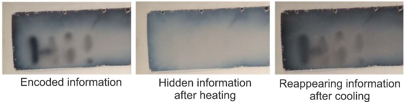 Thermal writing in a responsive polymer
