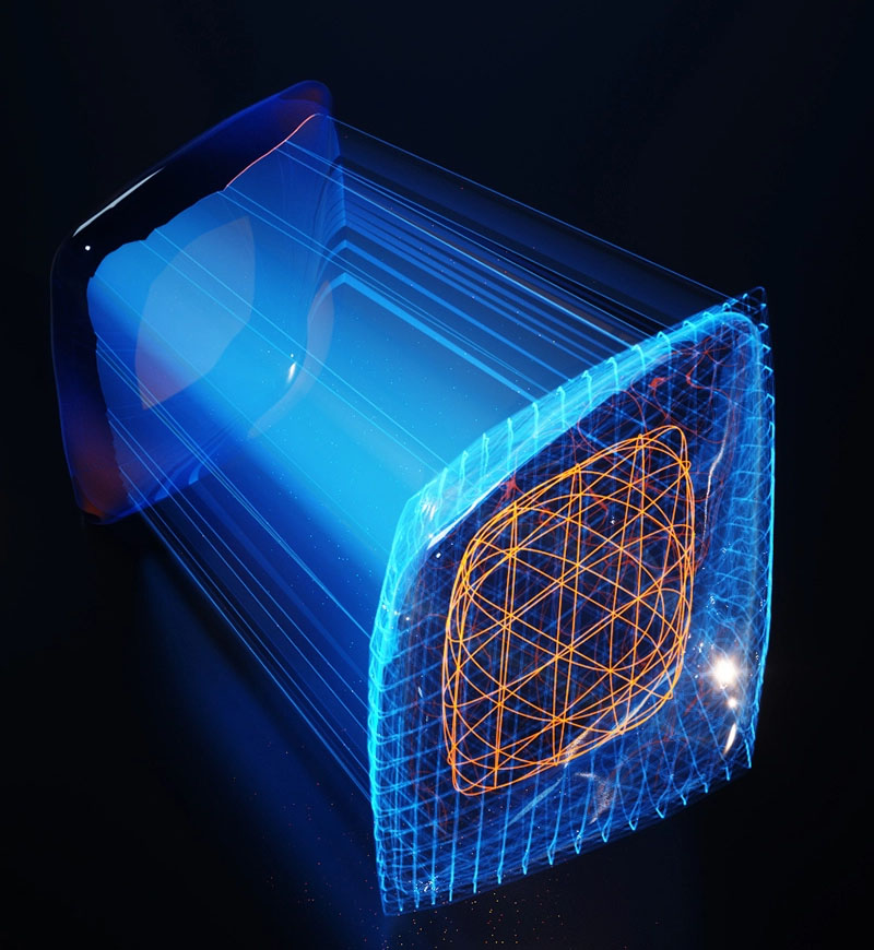 Artist’s rendition of a particle analyzed by a combination of machine learning, X-ray and electron microscopy