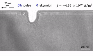 La manipulación integrada de skyrmions magnéticos por corrientes eléctricas.