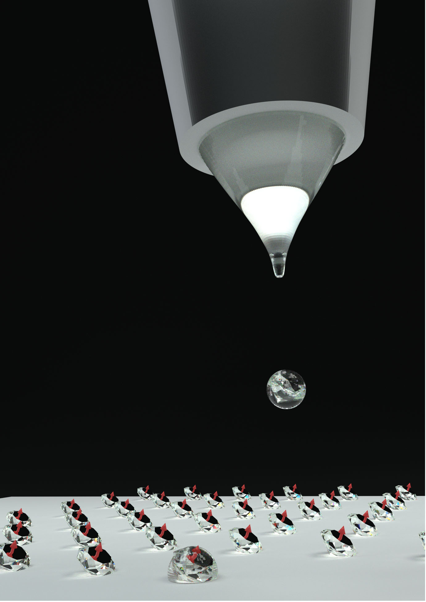 Nano-precision printing of NV-center nanodiamonds using the new technology