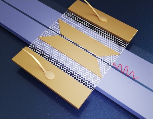 schematic of a double slot graphene photodetector