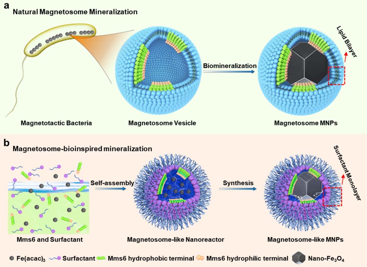 A reverse micelle nanoreactor regulated by the Mms6 protein to simulate the biomineralization process in magnetotactic bacterial
