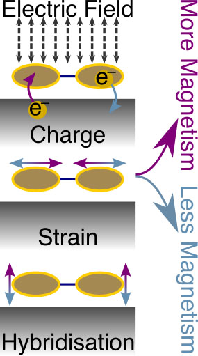 Substrates can change the magnetic properties of 2D MOFs via three key variables: charge transfer, strain, or hybridisation