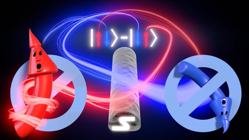 Electrons leave a superconductor only as pairs with opposite spins