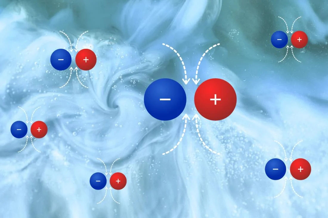 the effects of the surrounding water during the aggregation of charged particles