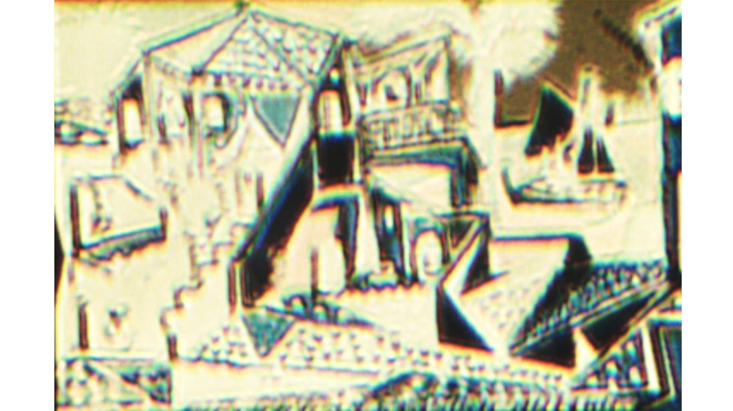 Optical image of a nano-printing of Picasso's Mediterranean Landscape