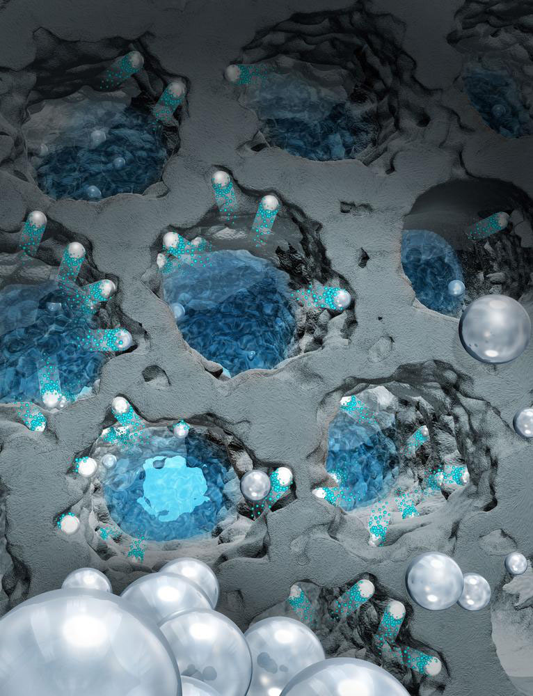 Silver nanoparticles are able to drill nanochannels in macroporous silicon