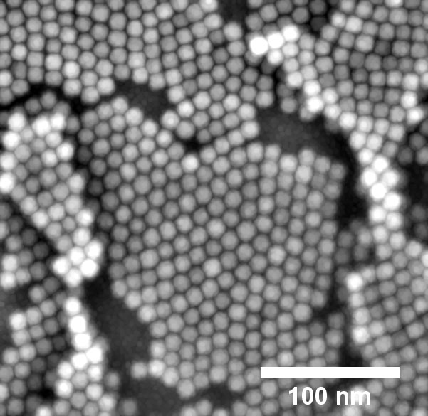 a hexagonal layer of nanoparticles