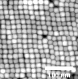 magnetite nanoparticles arrange themselves into a cubic layer