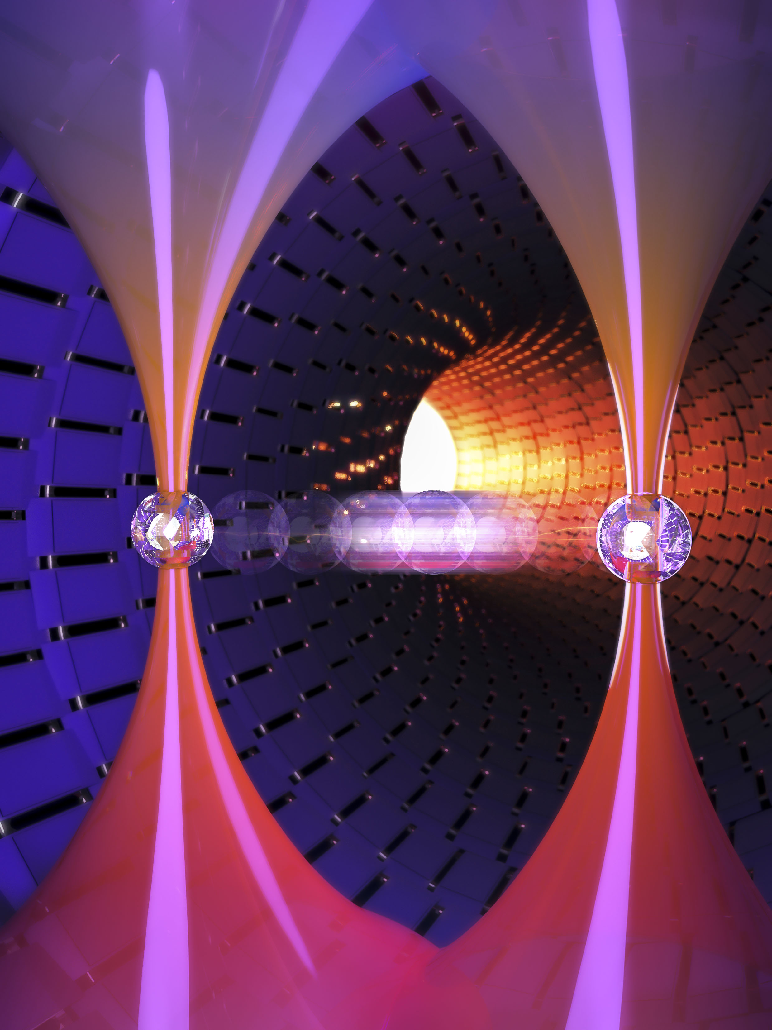 Scientists used two optical traps to throw and catch individual atoms