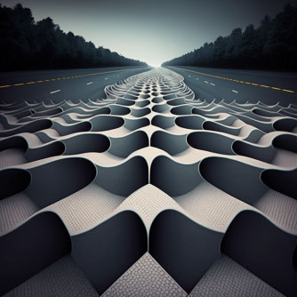 Concept artwork depicting a new metamaterial concrete in use on a highway