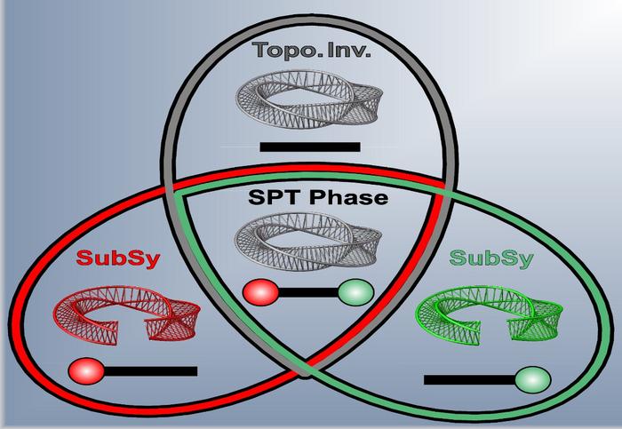 Schematic illustration classifying perturbations in the symmetry-protected topological phase (SPT phase)