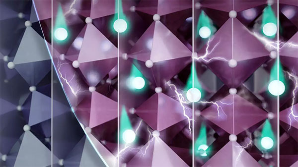 The blue and purple polyhedra denote non-lithiated and lithiated T-Nb2O5 lattices