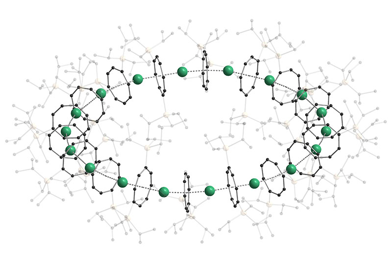 cycclocene - molecular structure in which sandwich complexes form a nano-sized ring