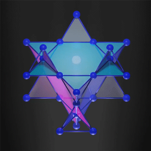 cubic arrangement of atoms (pictured) that resembles the Japanese art of kagome